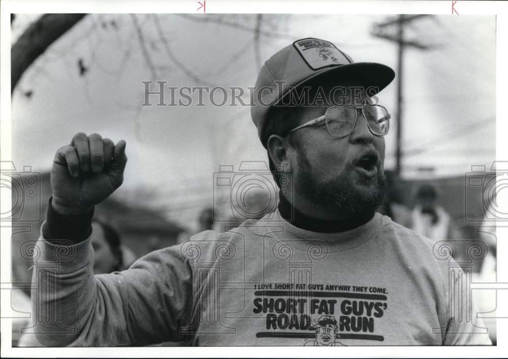 1987 Press Photo New York-Dick Perry of running group &quot;Short Fat Guys&quot; - Historic Images