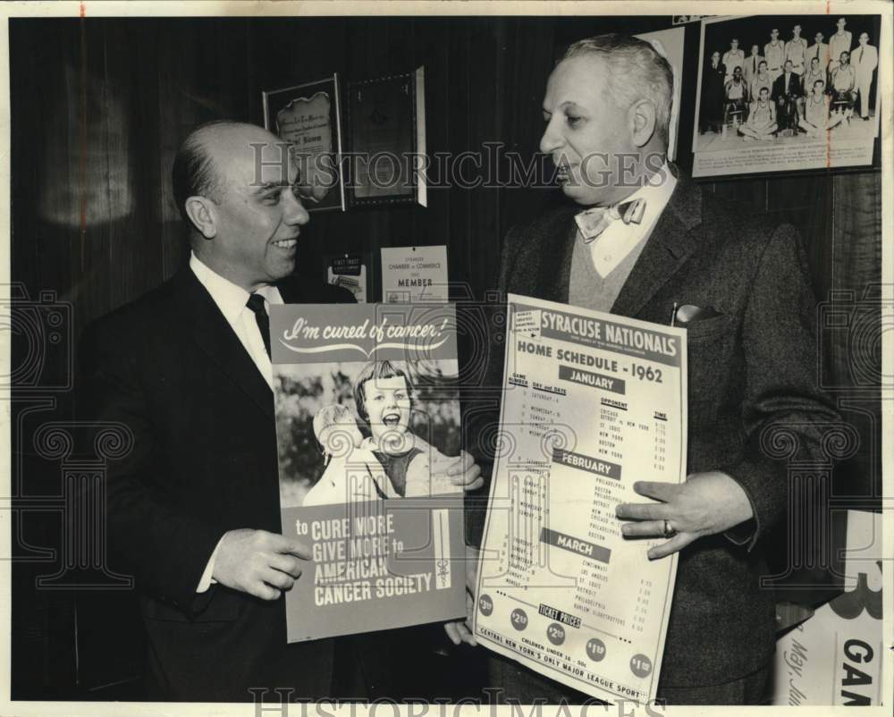 1982 Press Photo Syracuse Nationals President Danny Biasone with Richard Rubin - Historic Images