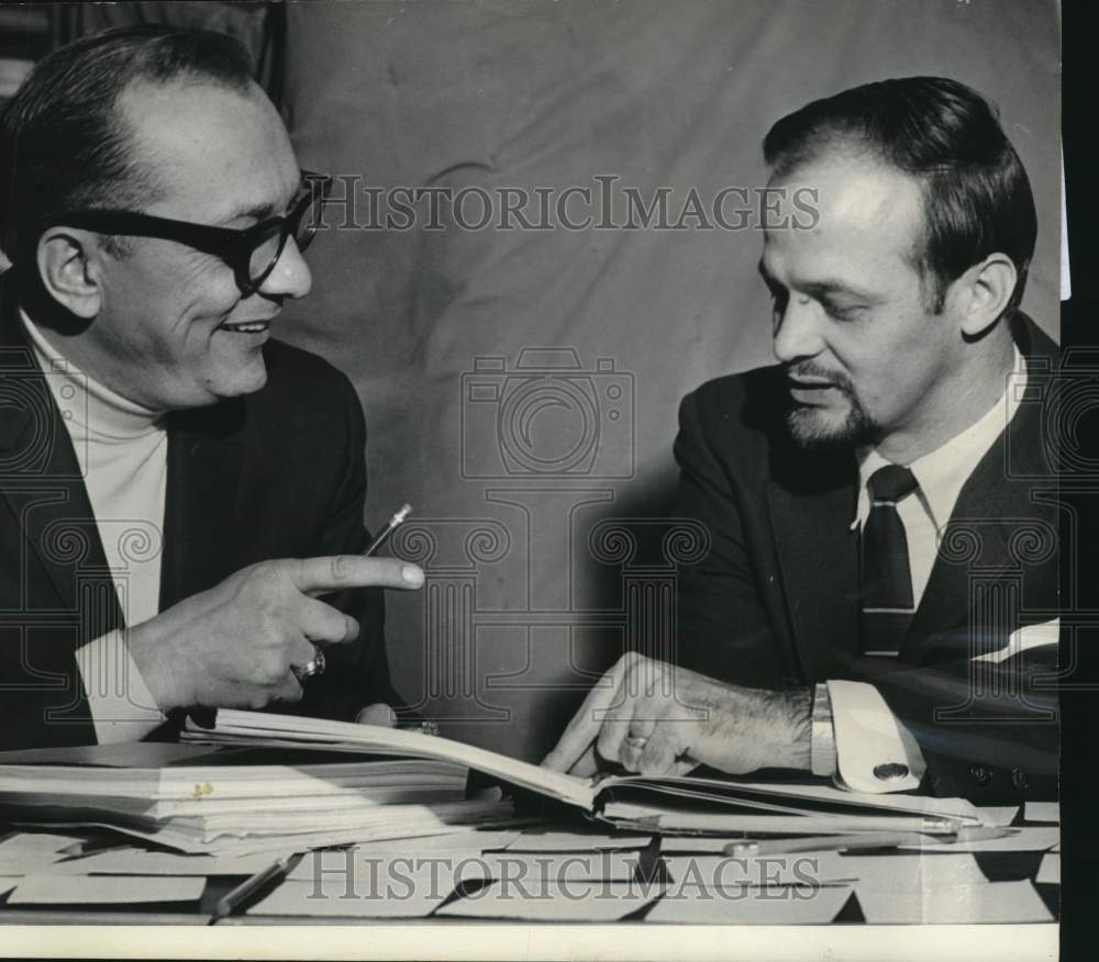 1969 Press Photo Education Commissioner Armond J. Mangarelli with William Wayson- Historic Images