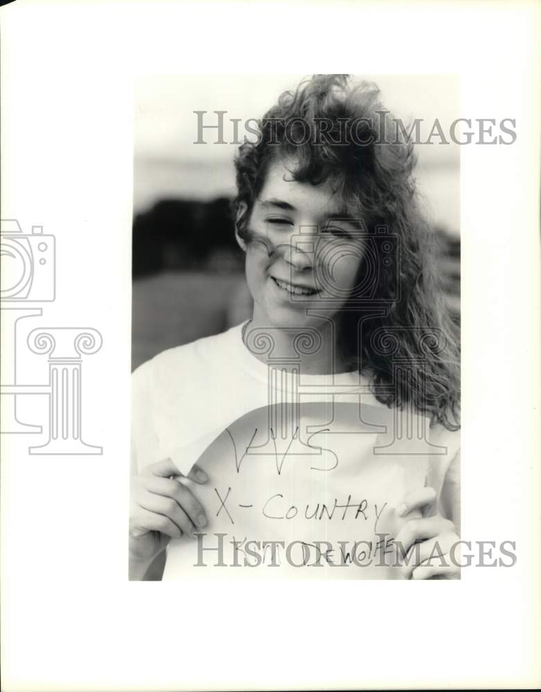 1989 Press Photo Kim DeWolfe, Vernon Verona Sherrill Cross Country Runner- Historic Images