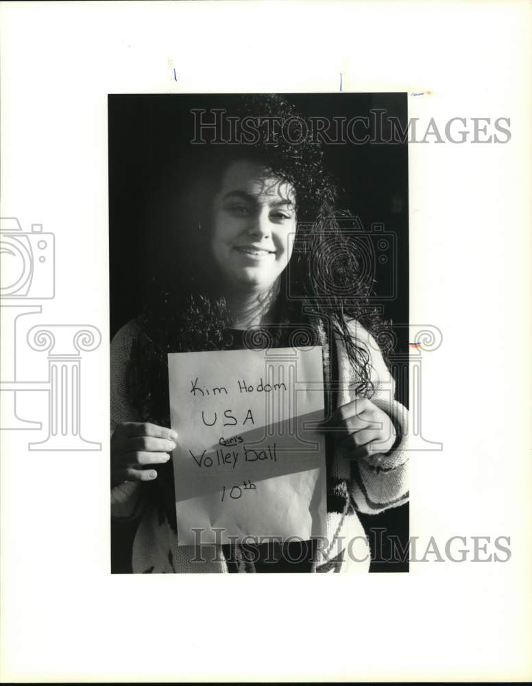 1990 Press Photo Kim Hodom, USA Girl's Volleyball Player - sya93958- Historic Images