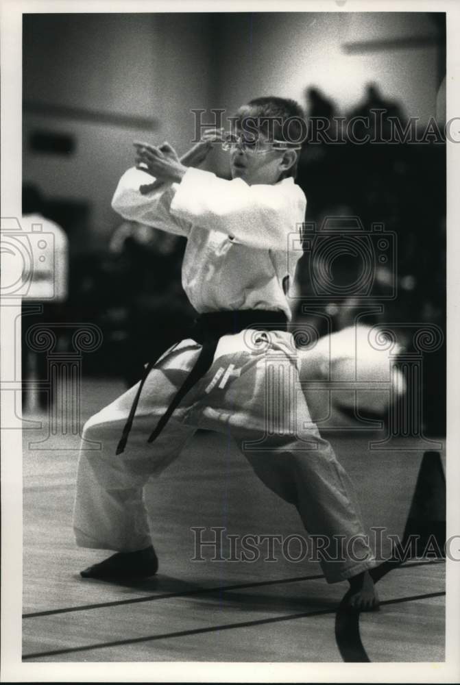 1989 Press Photo Jonathan Rydand of Ontario at New York State Karate Tournament - Historic Images