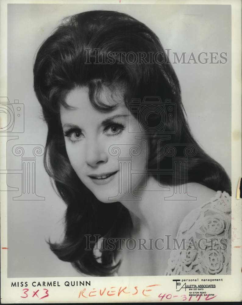 Press Photo Singer Miss Carmel Quinn - Historic Images