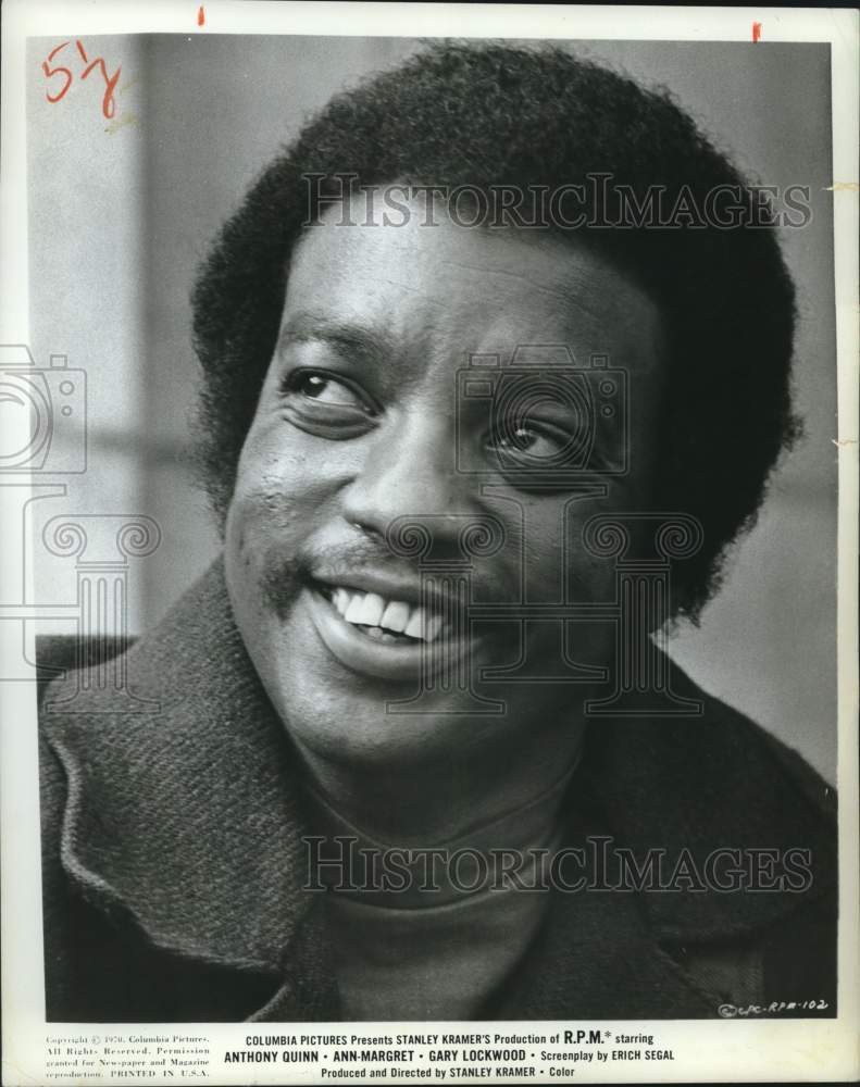 1970 Press Photo Actor Paul Winfield appears in "R.P.M." movie production - Historic Images