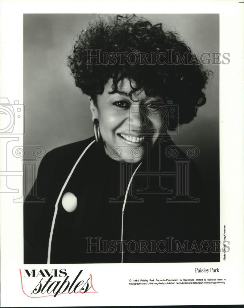 1989 Press Photo Musician Mavis Staples - Historic Images