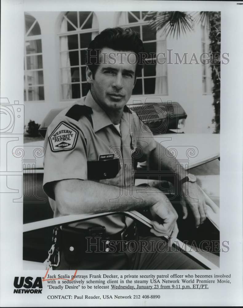 Press Photo Jack Scalia appears in &quot;Deadly Desire&quot; movie - Historic Images