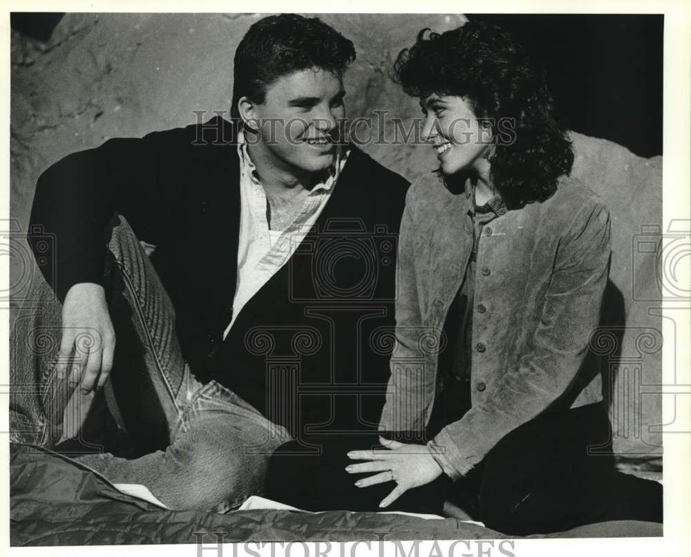 Press Photo David Waterman and Theresa Cooney in "Santa Barbara" series - Historic Images