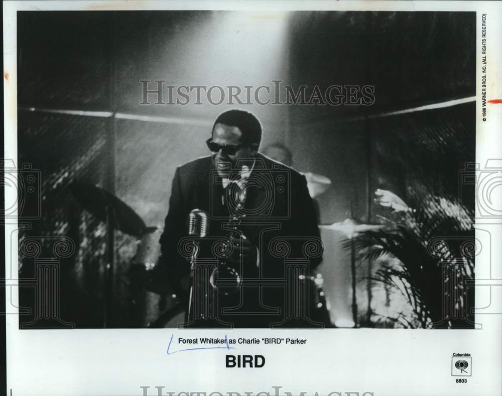 1988 Press Photo Forest Whitaker as Charlie "Bird" Parker in "Bird" - Historic Images