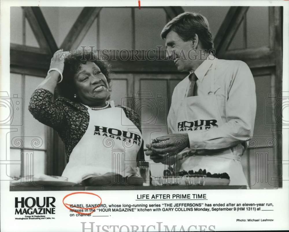 Press Photo Isabel Sanford and Gary Collins appear on "Hour Magazine" - Historic Images