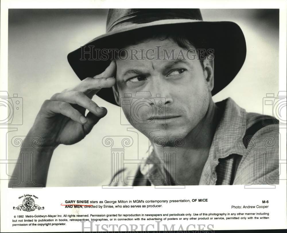 1992 Press Photo Gary Sinise, actor/director/producer of "Of Mice and Men" movie - Historic Images