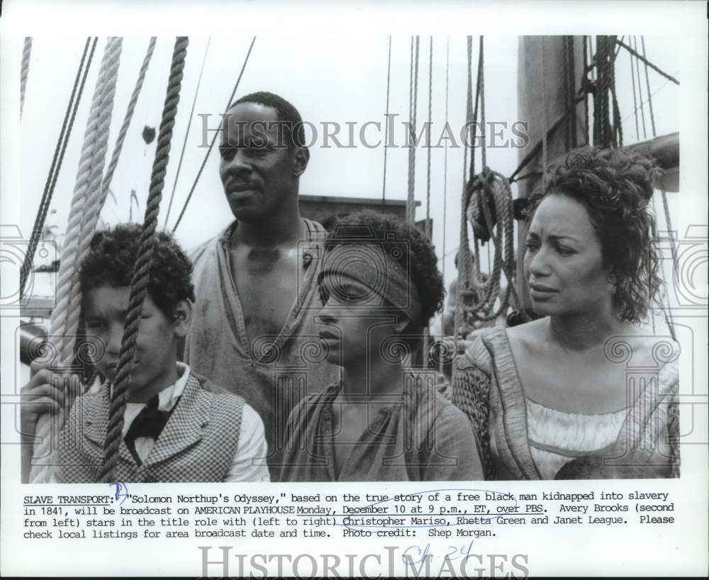 1984 Press Photo Actors during as scene from &quot;Solomon Northup&#39;s Odyssey&quot; - Historic Images