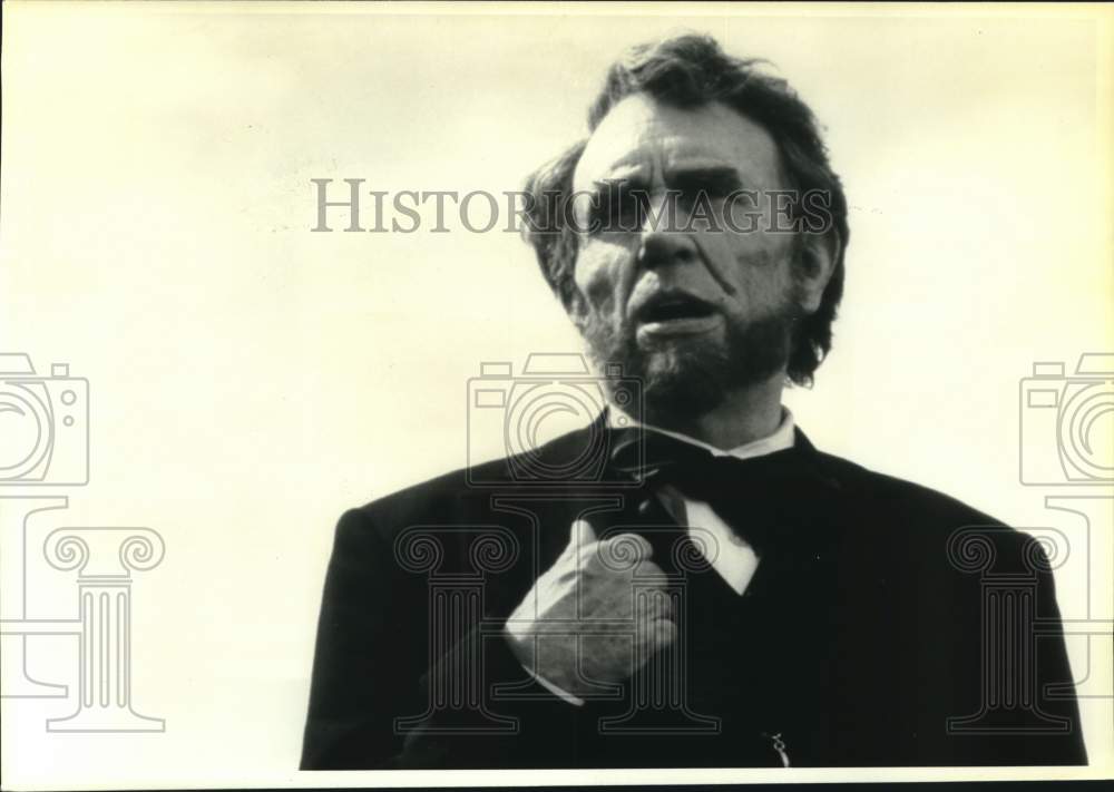 1991 Press Photo Actor Jason Robards as Abe Lincoln in &quot;The Perfect Tribute&quot; - Historic Images