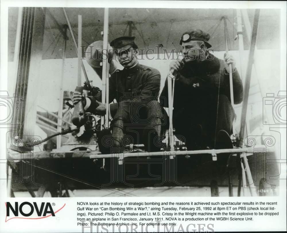 1992 Press Photo Philip O. Parmalee and Lr. M.S. Crissy featured in &quot;Nova&quot;- Historic Images