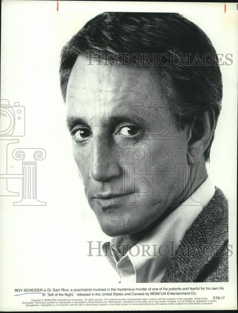 1982 Press Photo Roy Scheider appears in a scene from &quot;Still of the Night&quot; - Historic Images