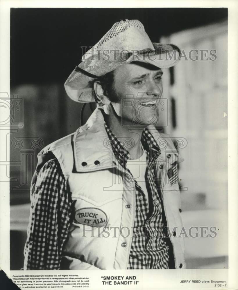 1979 Press Photo Jerry Reed acts in "Smokey and the Bandit II" movie scene - Historic Images