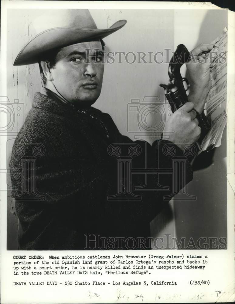 Press Photo Gregg Palmer appears in &quot;Death Valley Days&quot; episode - Historic Images