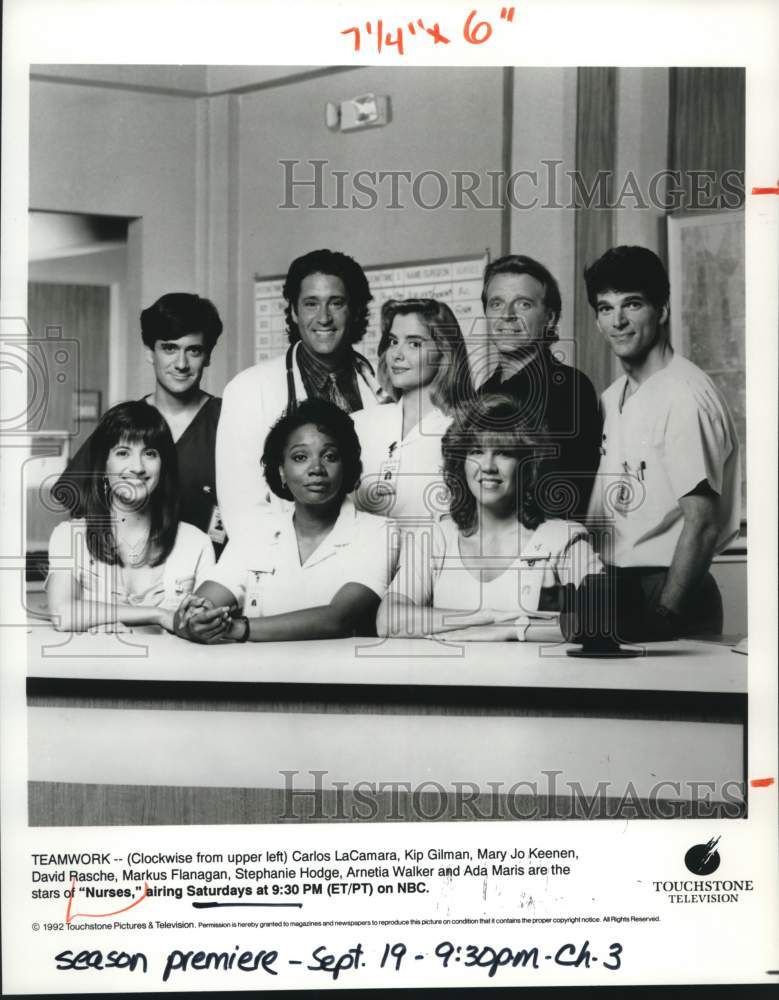 1992 Press Photo Stars of NBC Series &quot;Nurses&quot; - Historic Images