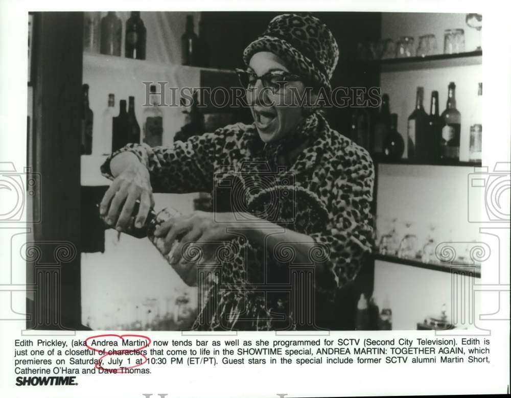 1989 Press Photo Andrea Martin as Edith Prickley on Showtime Special - Historic Images