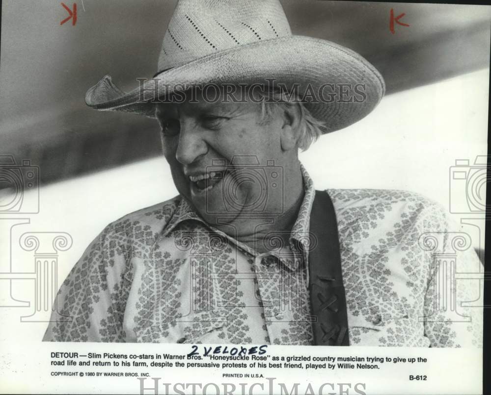 1979 Press Photo Slim Pickens as a Country Musician in "Honeysuckle Rose" - Historic Images