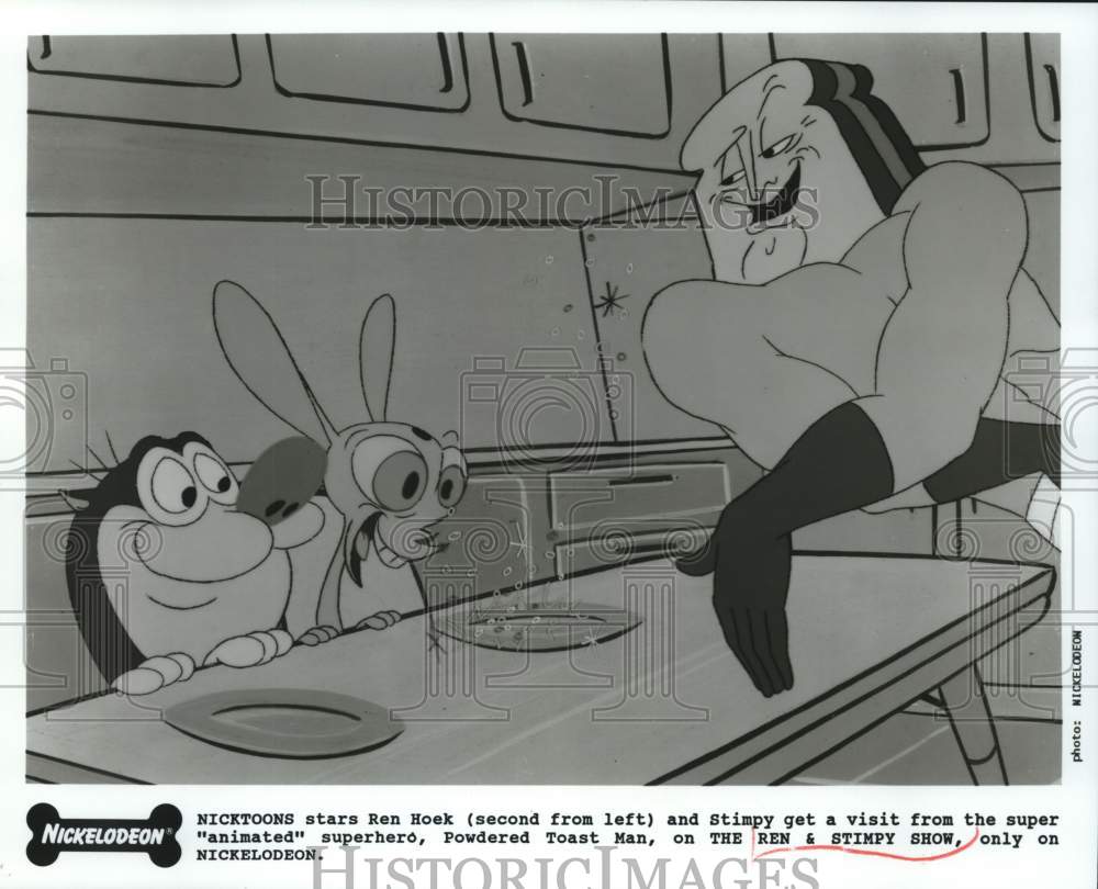 Press Photo Scene from the cartoon production The Ren &amp; Stimpy Show - Historic Images