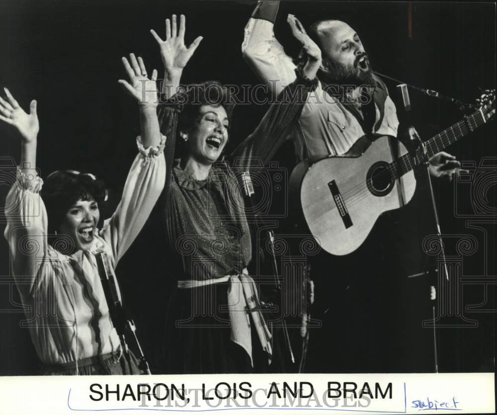 1985 Press Photo Musicians Sharon, Lois and Bram - Historic Images