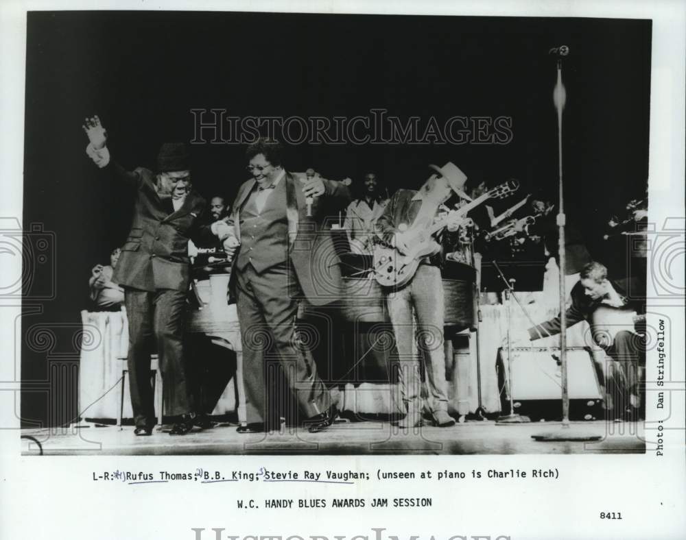 1984 Press Photo Musicians at the W.C. Handy Blues Awards Jam Session - Historic Images