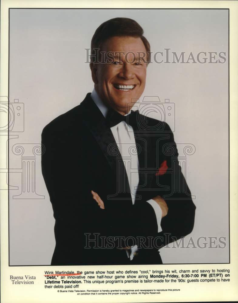 Press Photo Wink Martindale to Host New Game Show &quot;Debt&quot; on Lifetime Television - Historic Images