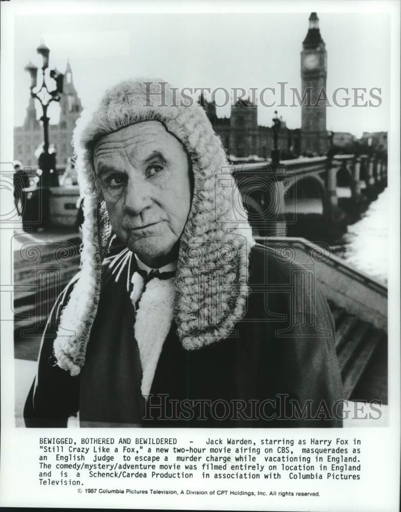 1987 Press Photo Jack Warden as Harry Fox in &quot;Still Crazy Like a Fox&quot; on CBS - Historic Images