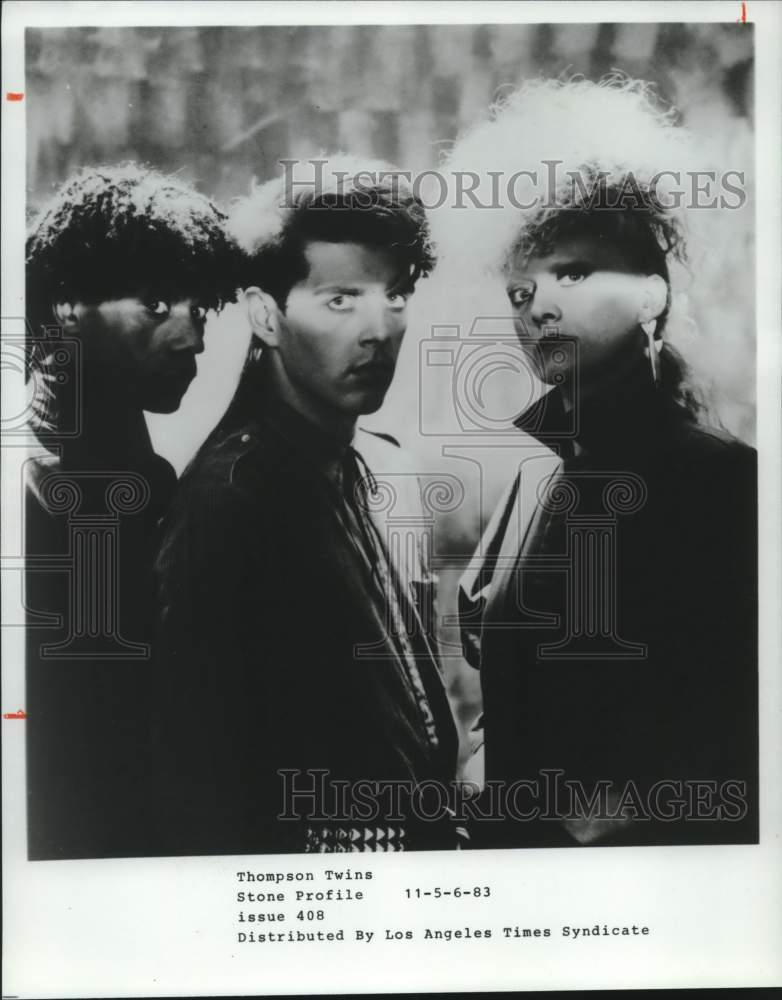 1983 Press Photo Members of the music group Thompson Twins - Historic Images