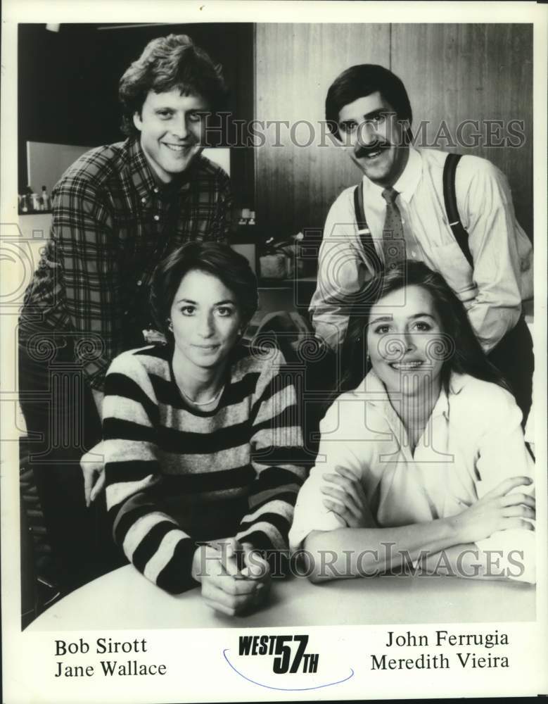 1985 Press Photo Members of Television News Show &quot;West 57th&quot; - Historic Images