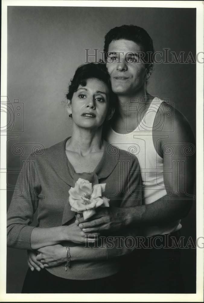 1989 Press Photo Patricia Mauceri, David Gianopoulos in &quot;Rose Tattoo&quot;, Syracuse - Historic Images