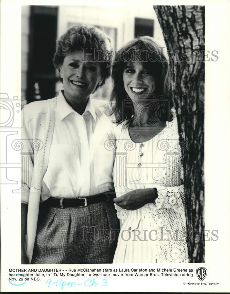 1990 Press Photo Rue McClanahan, Michelle Greene Star in &quot;To My Daughter&quot; on NBC - Historic Images