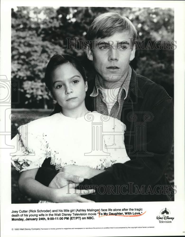 1993 Press Photo Rick Schroder, Ashley Malinger in "To My Daughter, With Love" - Historic Images