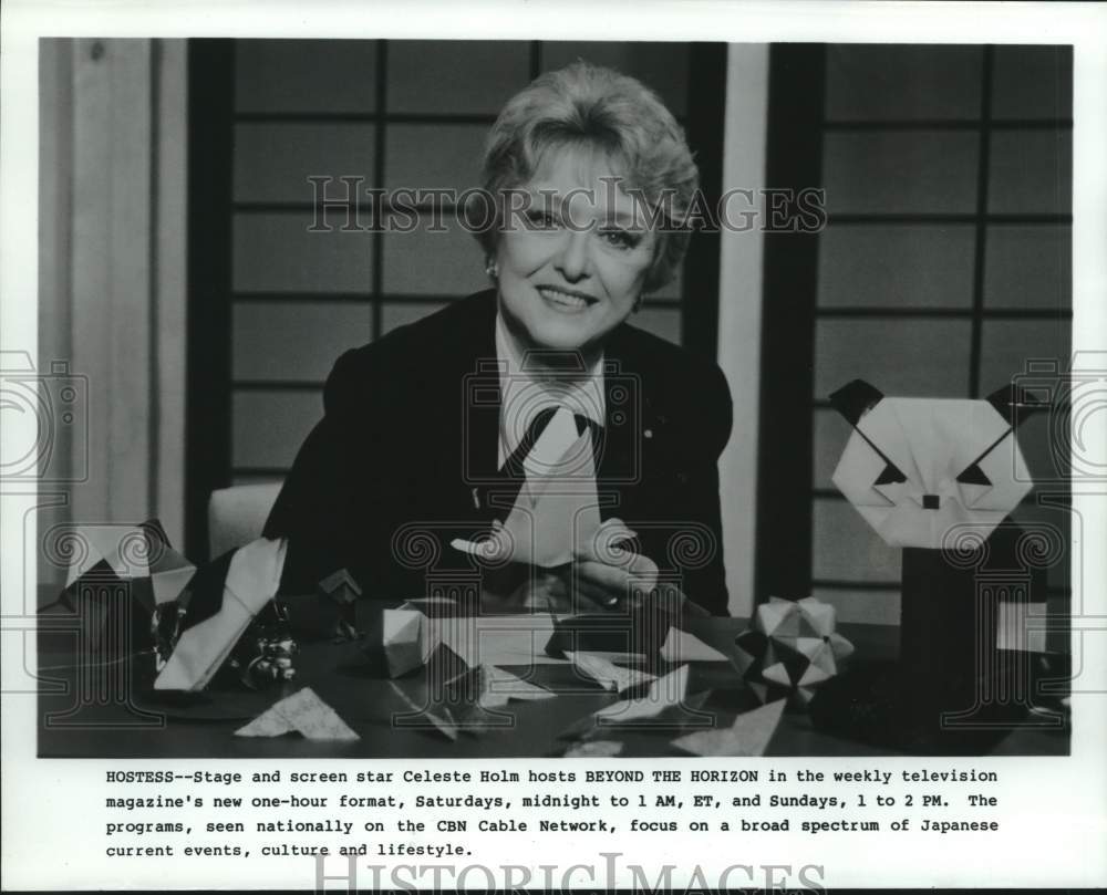 Press Photo Celeste Holm hosts &quot;Beyond The Horizon&quot; - Historic Images