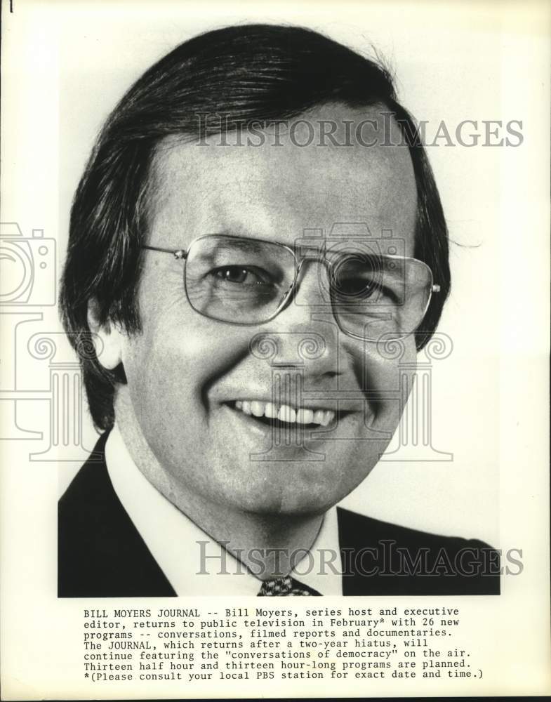 Press Photo Bill Moyers hosts and edits &quot;Bill Moyers&#39; Journal&quot; - Historic Images