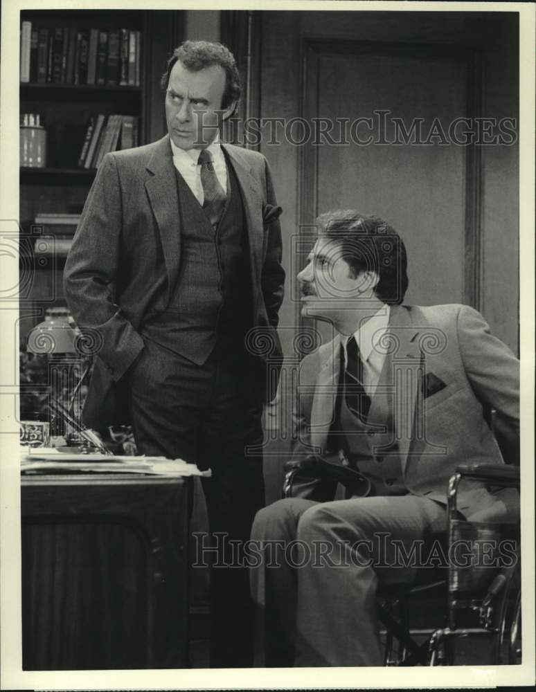 1984 Press Photo Michael McGuire and Richard Masur in &quot;Empire&quot; - Historic Images