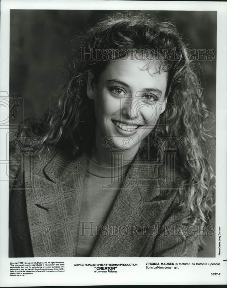 1984 Press Photo Virginia Madsen acts in "Creator" - Historic Images