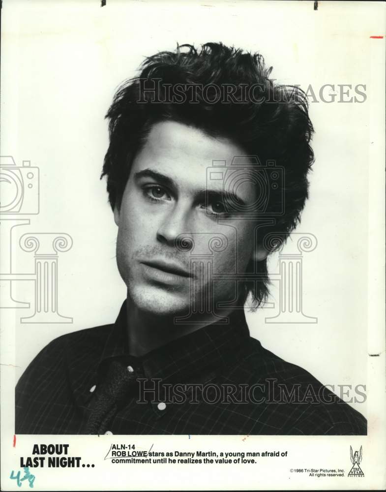 1986 Actor Rob Lowe Stars in "About Last Night..." - Historic Images