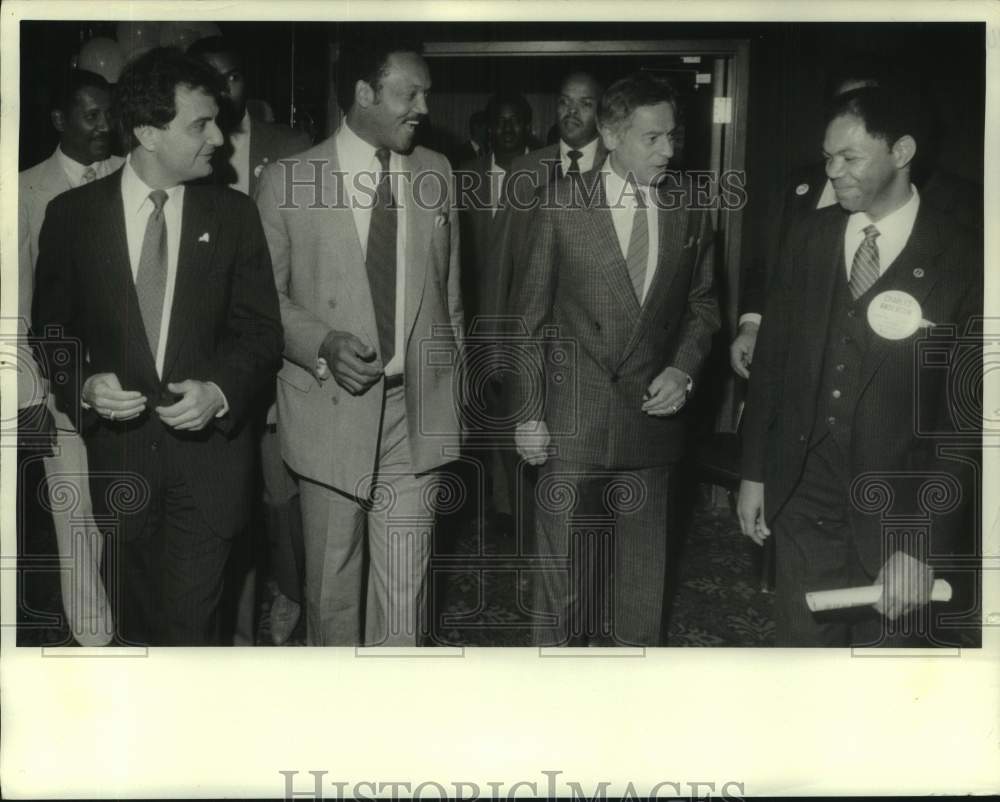 1985 Press Photo Reverend Jesse Jackson at Nicoletti Fundraiser in Syracuse - Historic Images