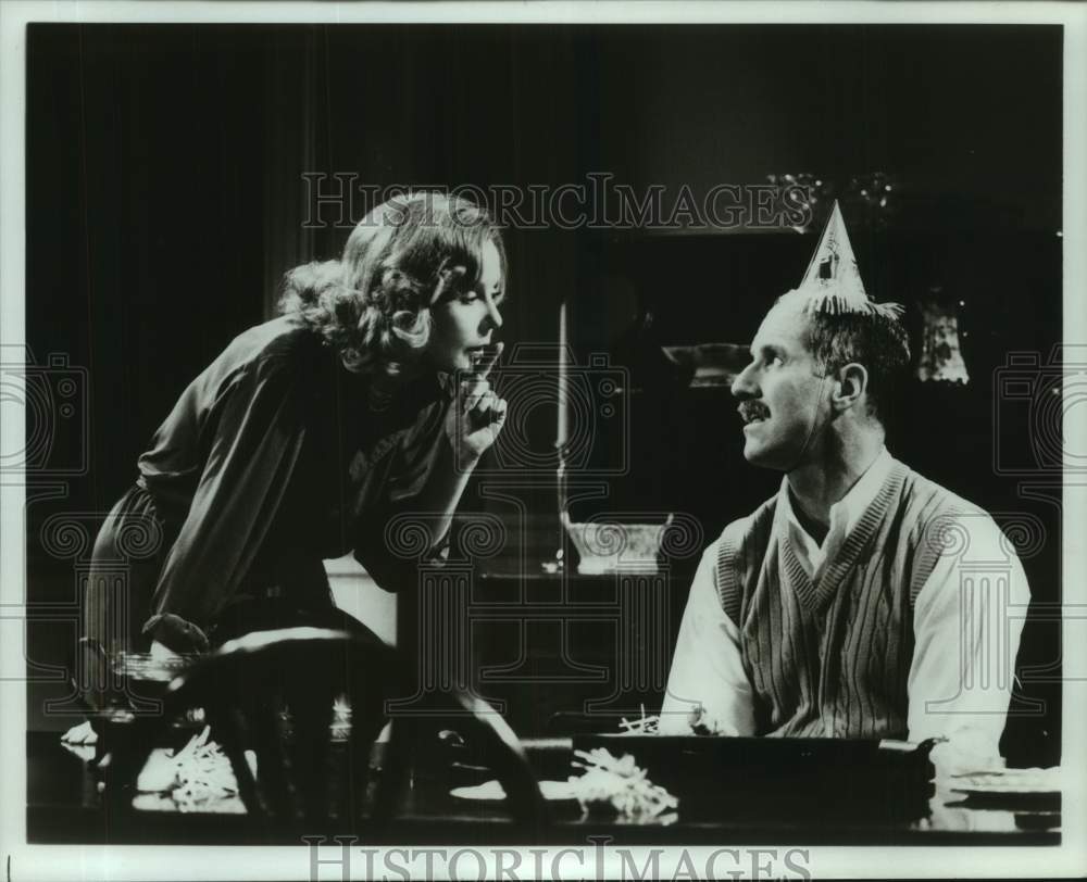 1984 Press Photo Remak Ramsay and Jeanne Ruskin in "The Dining Room"- Historic Images