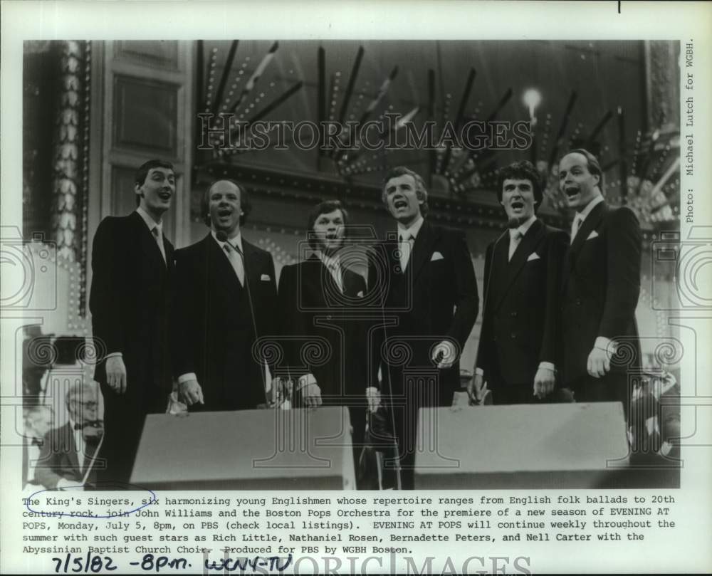 1982 Press Photo The King's Singers Perform at "Evening at Pops" - Historic Images