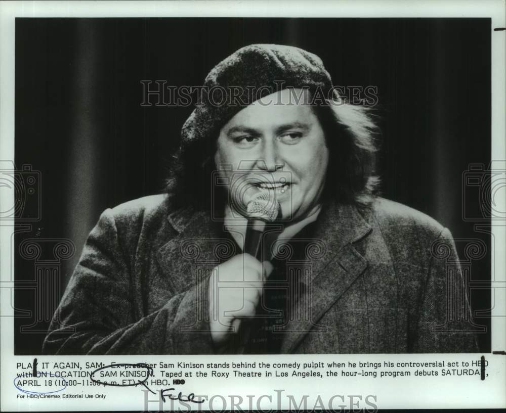Press Photo Ex-Preacher Sam Kinison in "On Location: Sam Kinison" - Historic Images