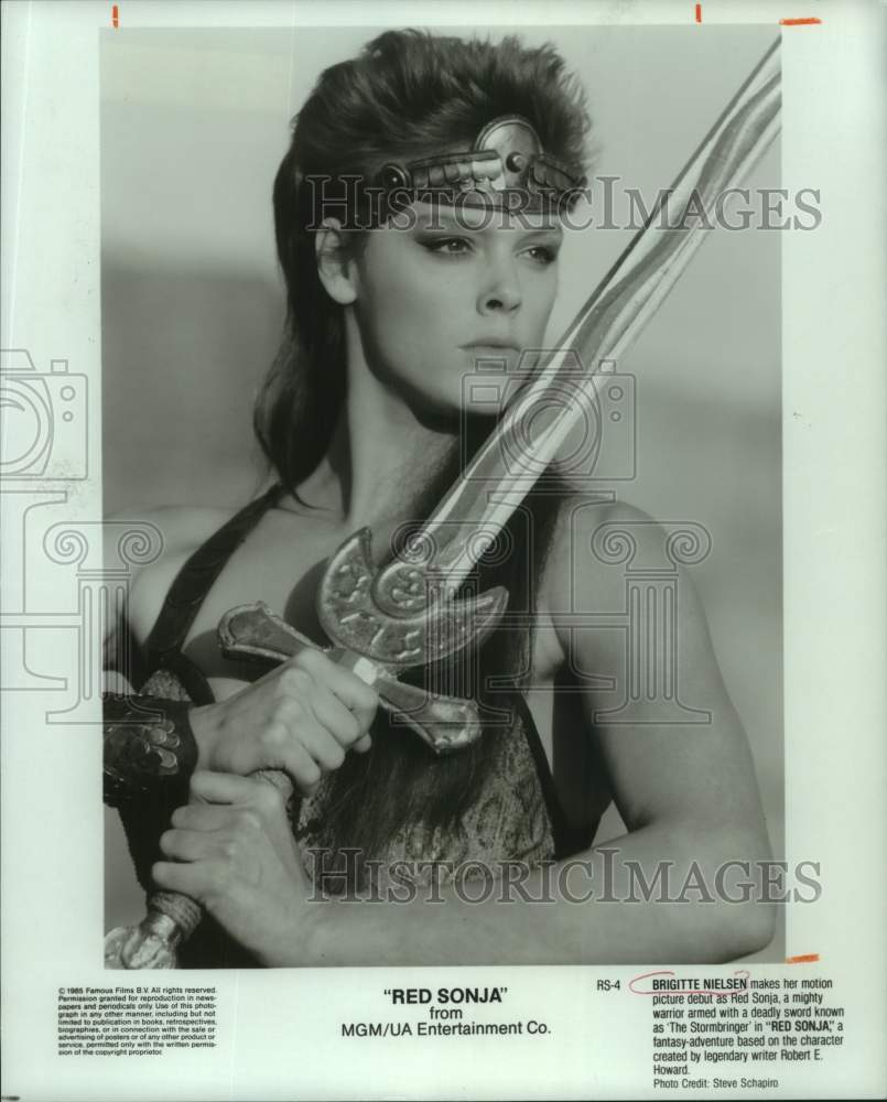 1985 Brigitte Nielsen Stars as Title Character in "Red Sonja" - Historic Images