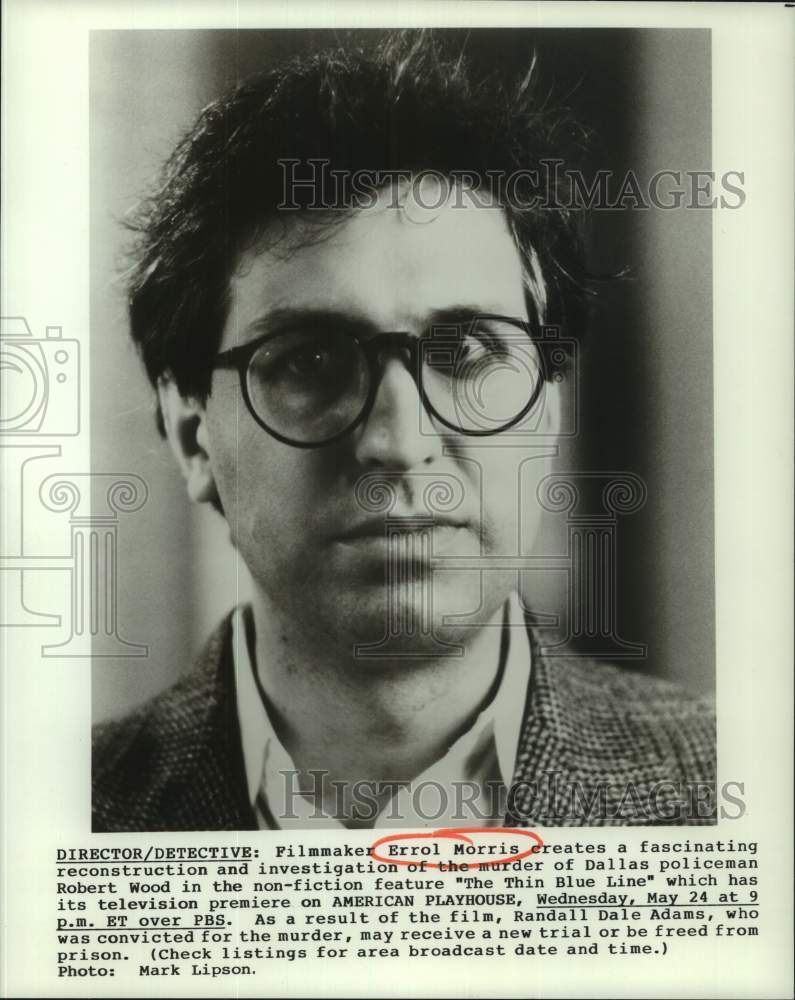 Press Photo Filmmaker Errol Morris in "The Thin Blue Line" - Historic Images