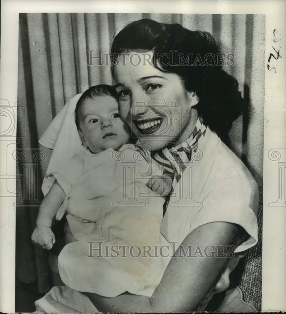 1956 Actress Julie Adams with her son Stephen Richard Danton-Historic Images