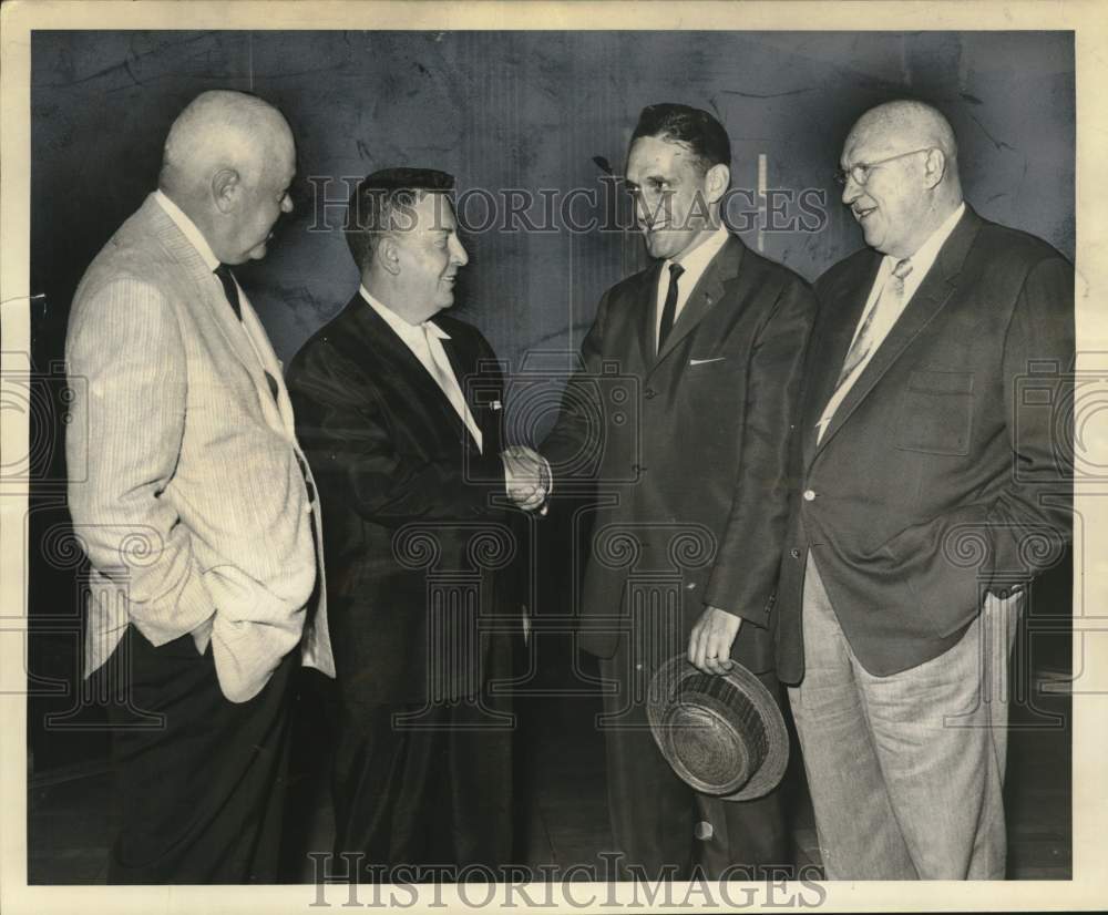 1958 Columnist Earl Wilson with Leland Bayley and Rotary Club-Historic Images