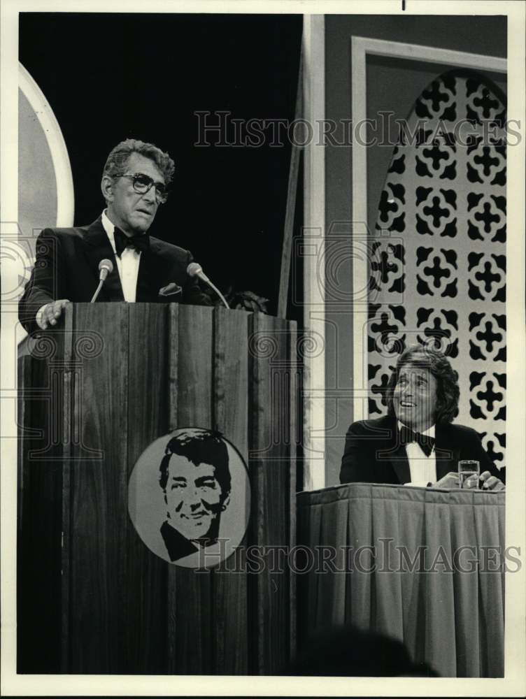 1984 Press Photo Actors Dean Martin &amp; Michael Landon at Celebrity Roast - Historic Images