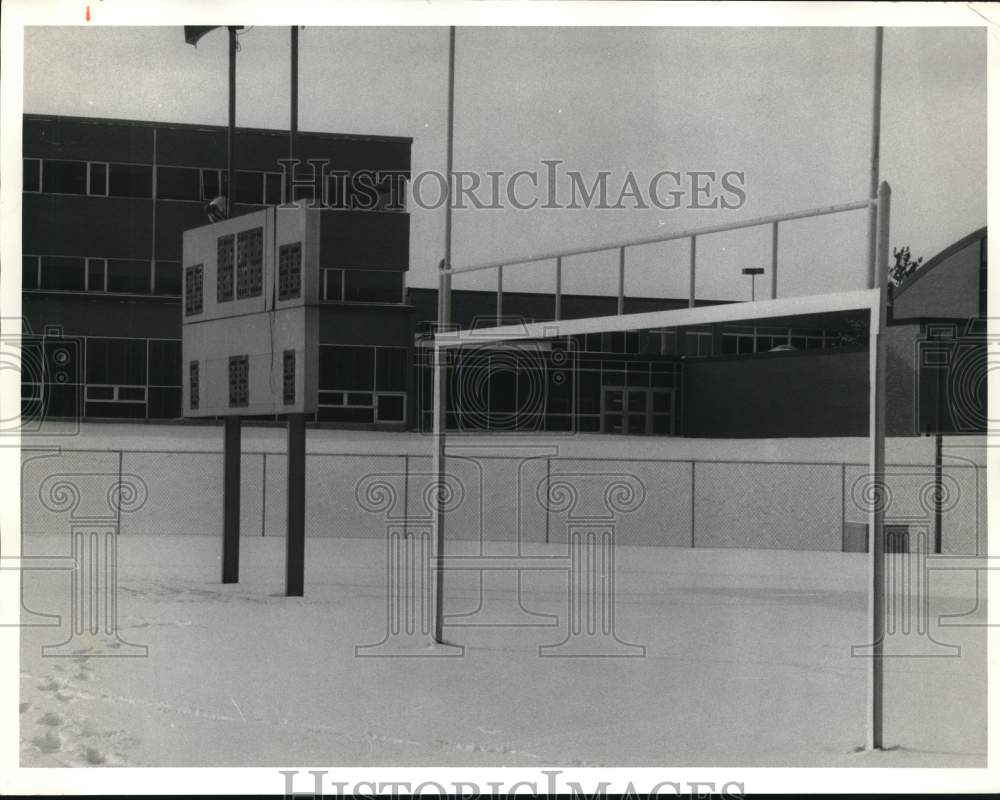 1988 Press Photo Scoreboard at West Genesee High School Football Field - Historic Images