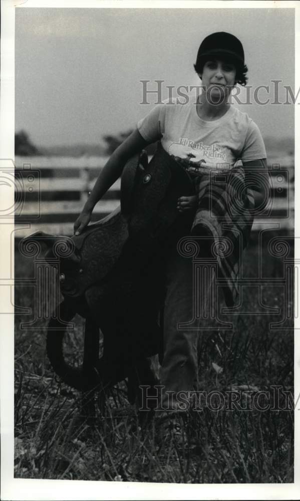 1984 Press Photo Horse Breaking and Training Class at Syracuse University - Historic Images