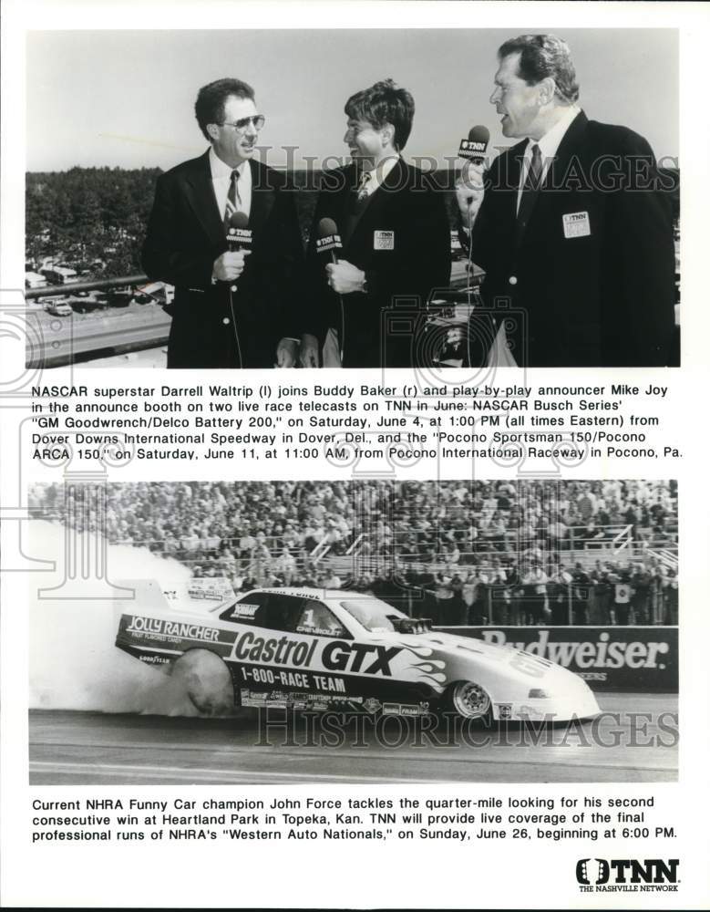 1981 Press Photo NASCAR Auto Racing Announcers at Dover Downs Speedway- Historic Images